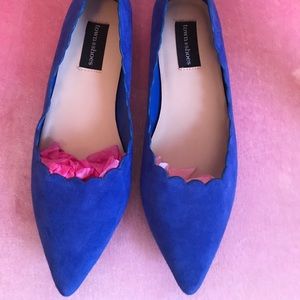 Blue Suede Pointy Toe Flats Never Worn- Town Shoes